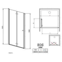 Душевая дверь Radaway EOS DWB 70 L прозрачное стекло